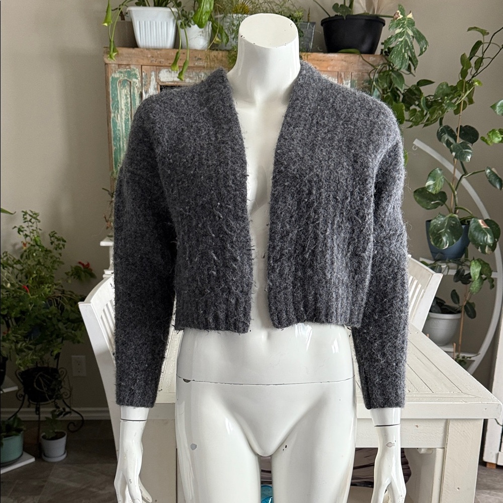 Wilfred Charcoal Gray Women's Cardigan alpaca/wool Blend oversized XS